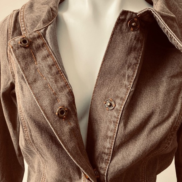 Jeanology Collection Jean Jacket Size 6 Jewel Embellished 3/4 Sleeve Vintage Y2K - Picture 9 of 12